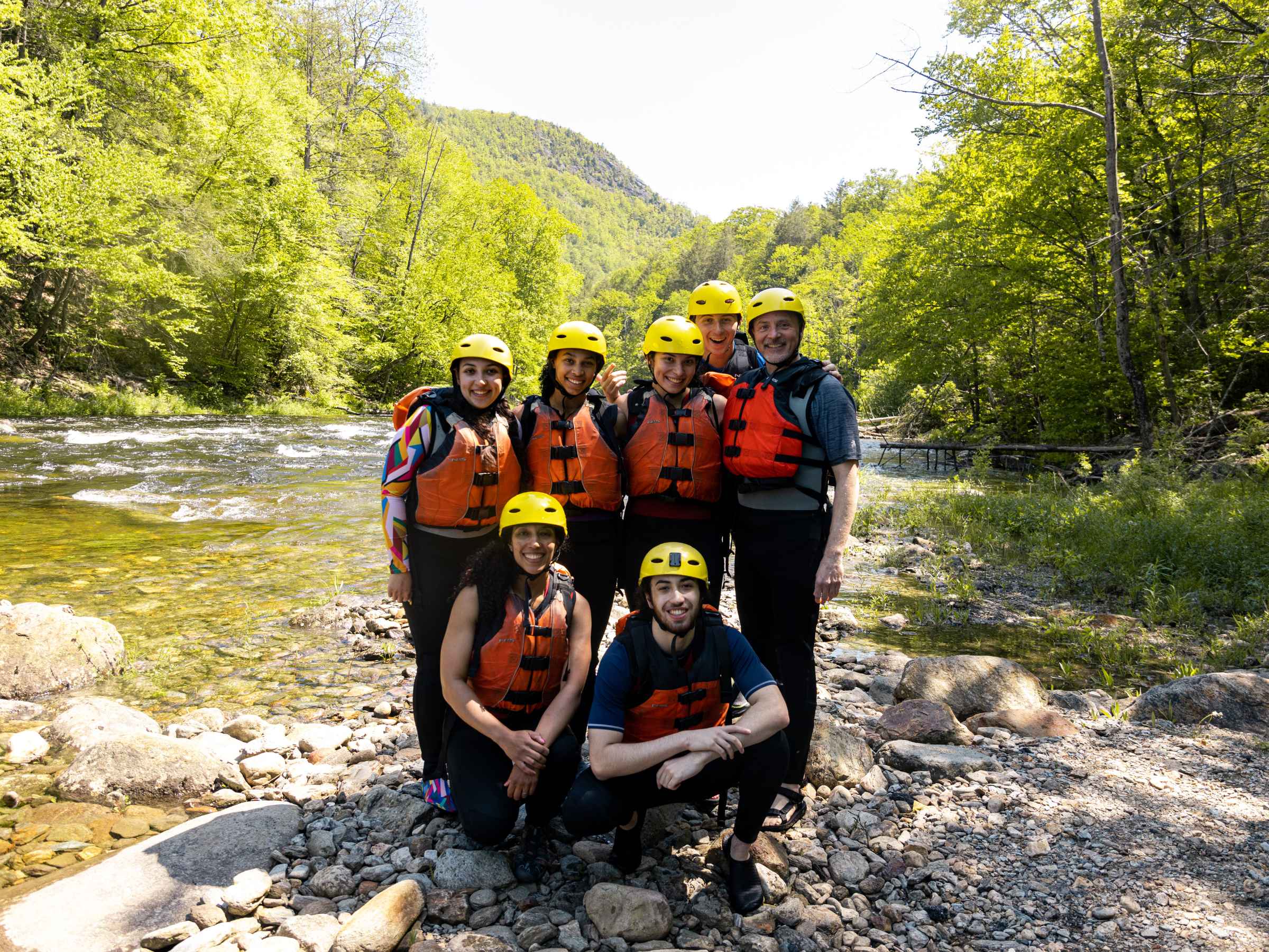 Our team of instructors on the river in Charlemont 