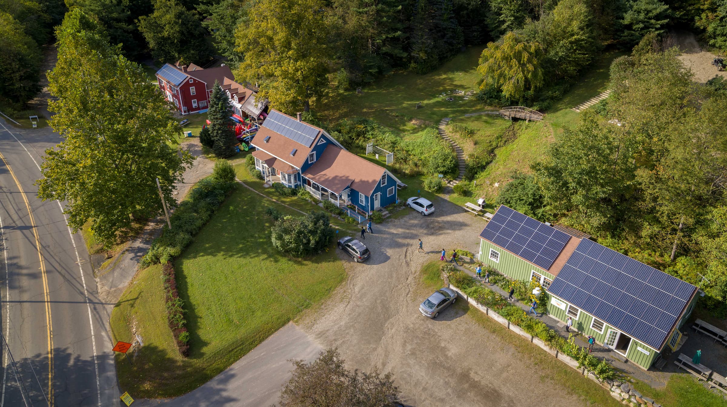 Whitewater Rafting with Zoar Outdoor buildings from aerial view