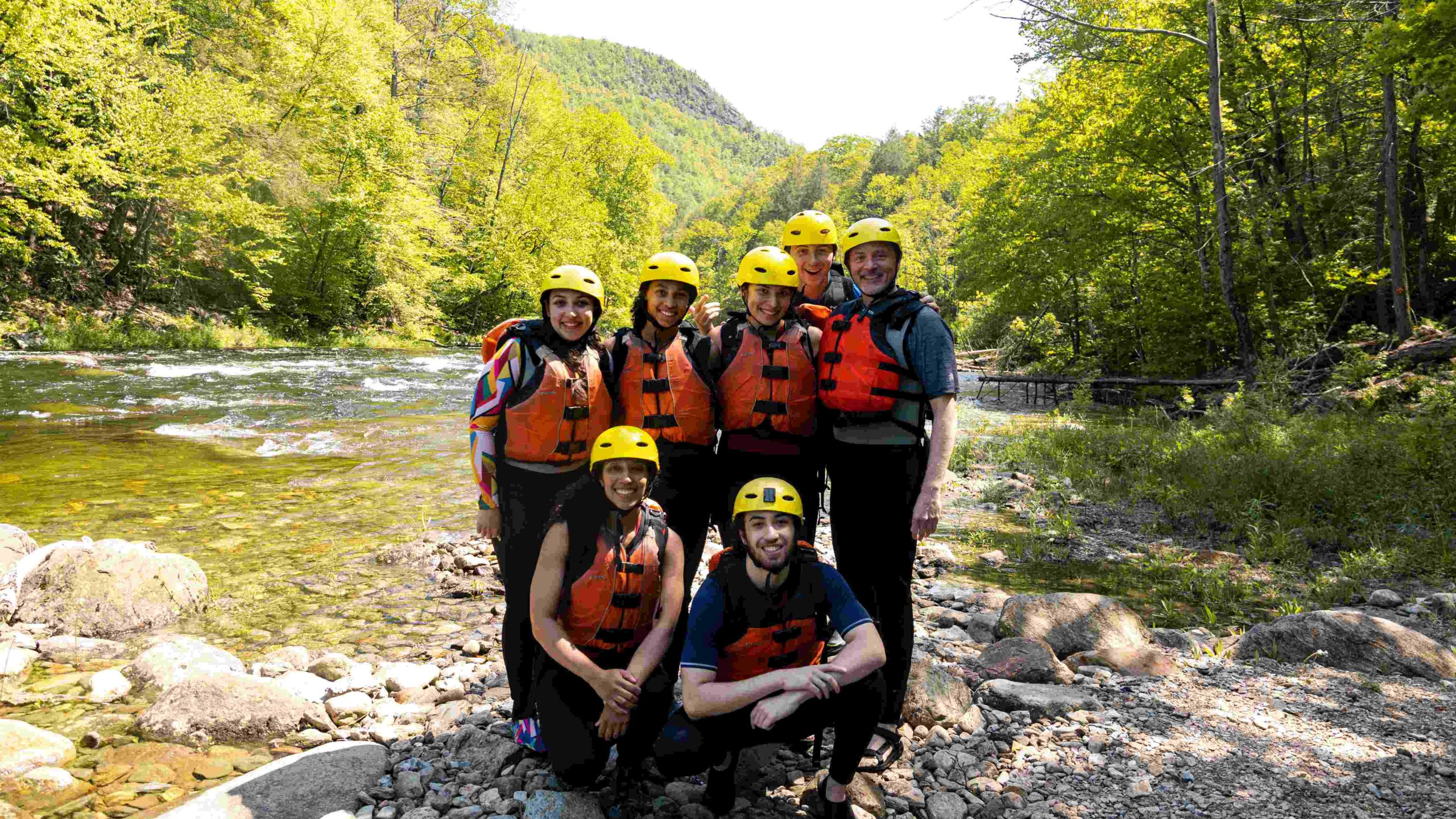 Zoar adventurers taking a break along the deerfield river
