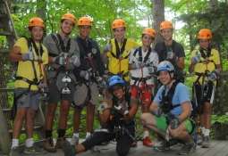 Group of zip liners taking a group photo